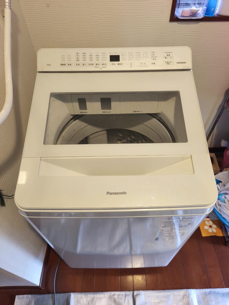 【八街市】洗濯機クリーニング｜Panasonic NA-FA12V2 槽内真っ黒・黒いカス解消の分解洗浄事例