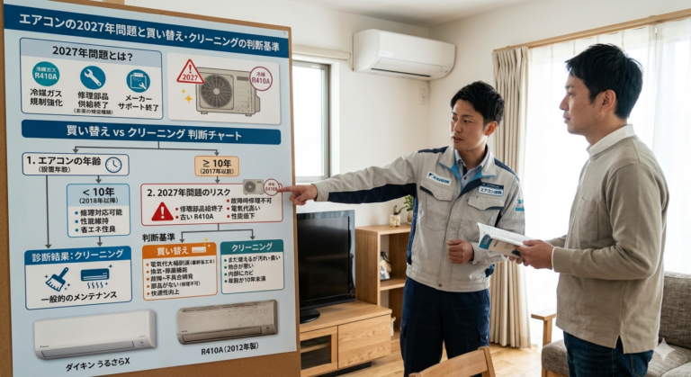 エアコンの2027年問題とは？買い替えとクリーニング、どちらが正解かをプロが解説